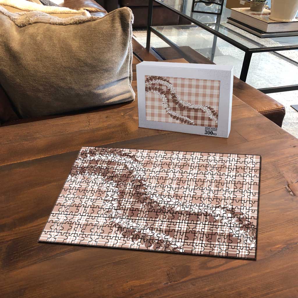 Beige Hawaii Palaka Puzzle Hawaiian Honohono Lei