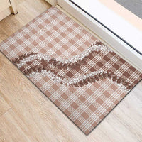 Beige Hawaii Palaka Rubber Doormat Hawaiian Honohono Lei