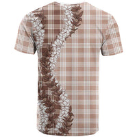 Beige Hawaii Palaka T Shirt Hawaiian Honohono Lei
