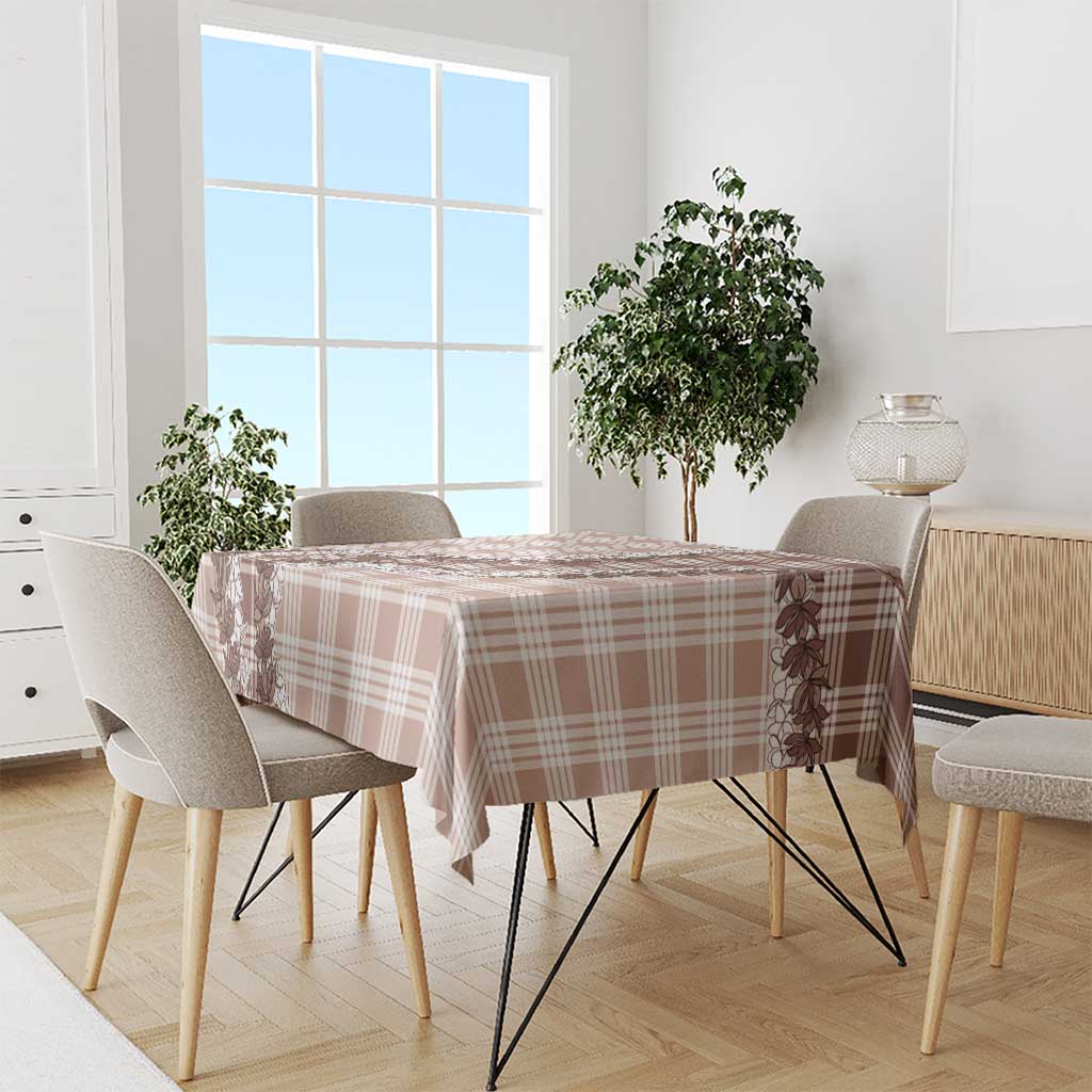 Beige Hawaii Palaka Tablecloth Hawaiian Honohono Lei