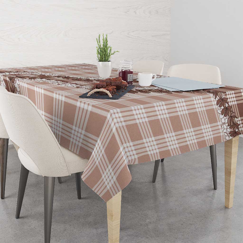 Beige Hawaii Palaka Tablecloth Hawaiian Honohono Lei