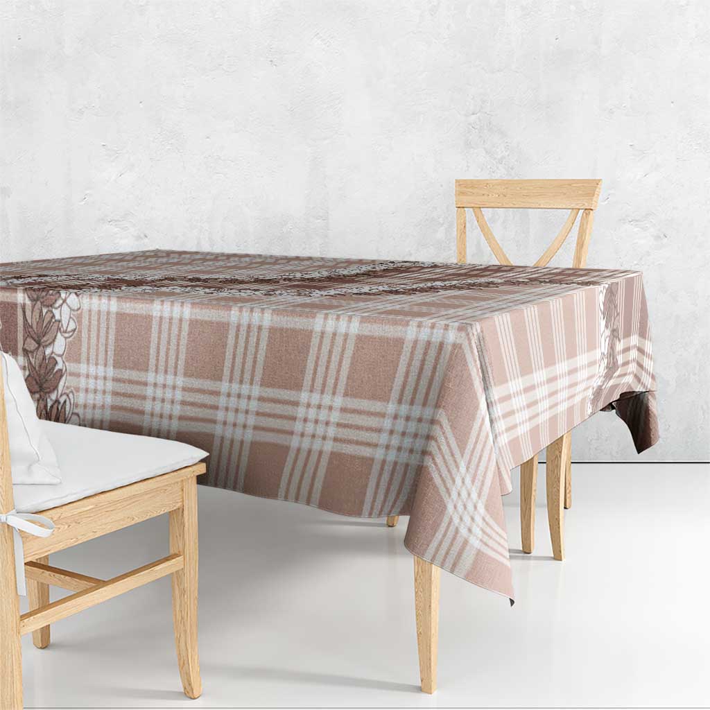 Beige Hawaii Palaka Tablecloth Hawaiian Honohono Lei