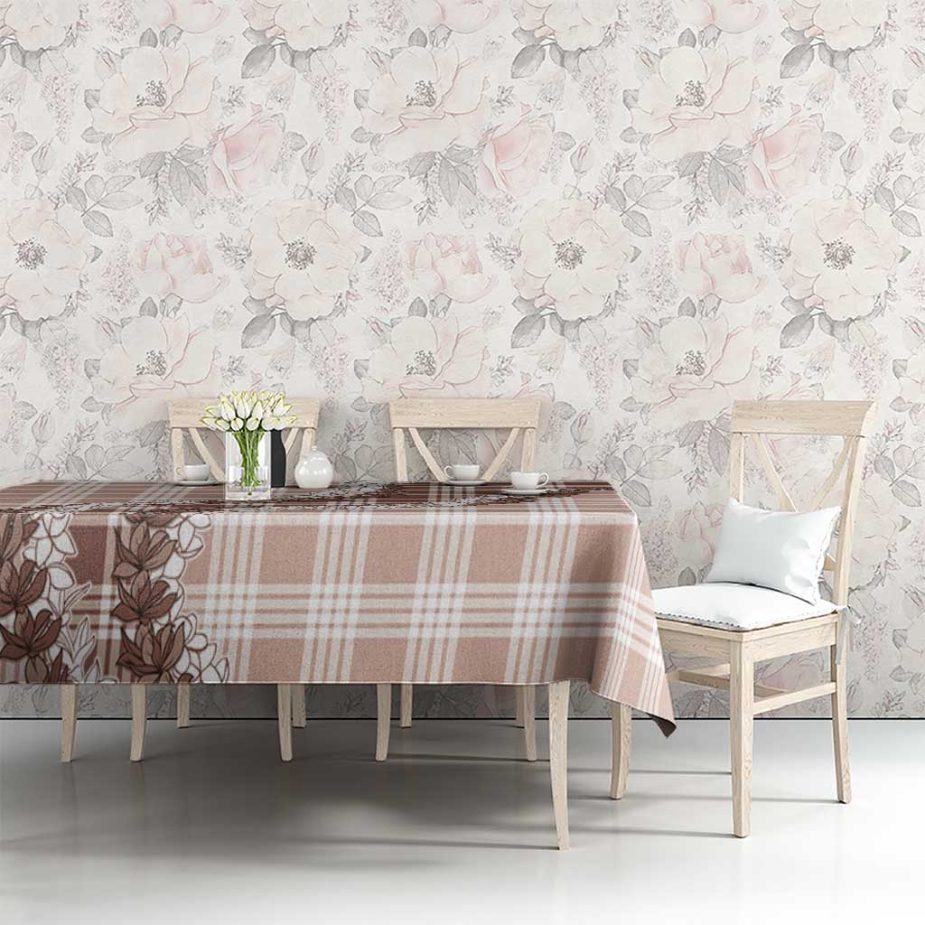 Beige Hawaii Palaka Tablecloth Hawaiian Honohono Lei