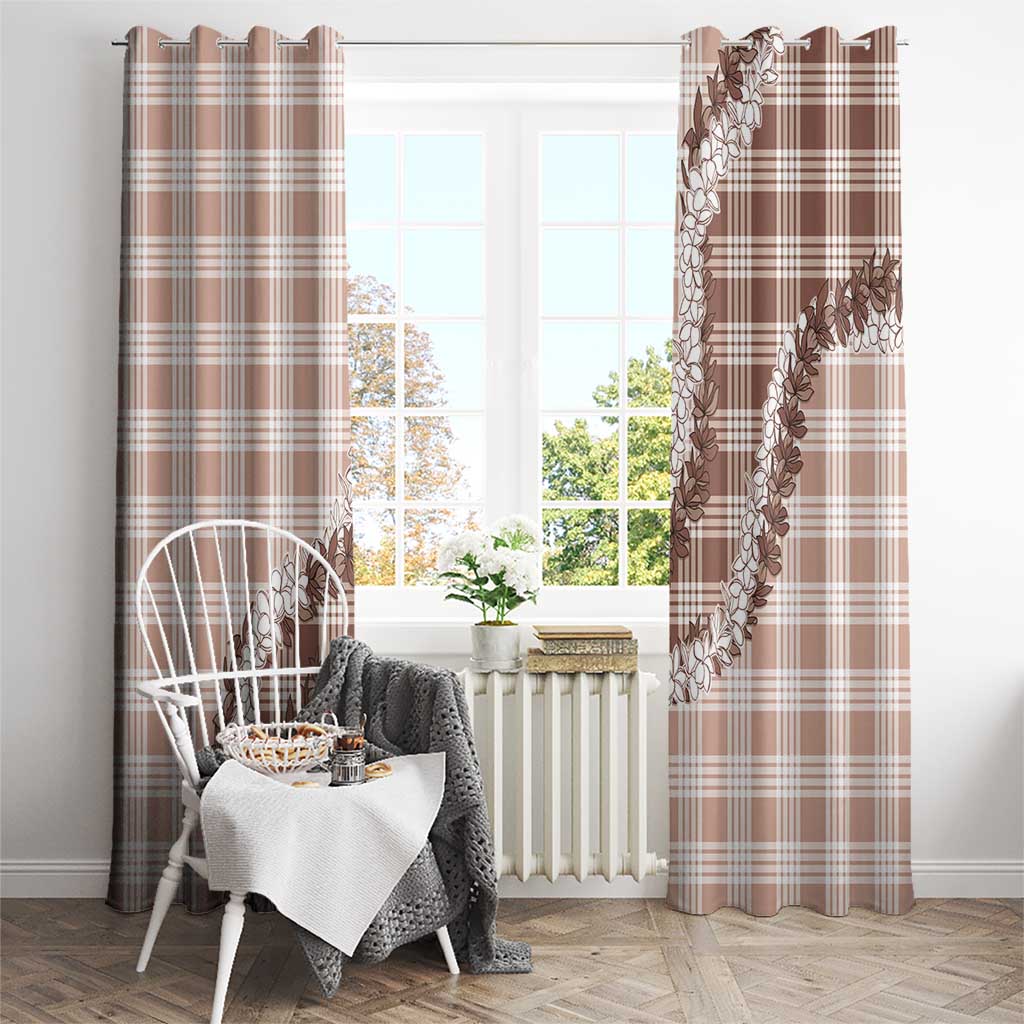 Beige Hawaii Palaka Window Curtain Hawaiian Honohono Lei