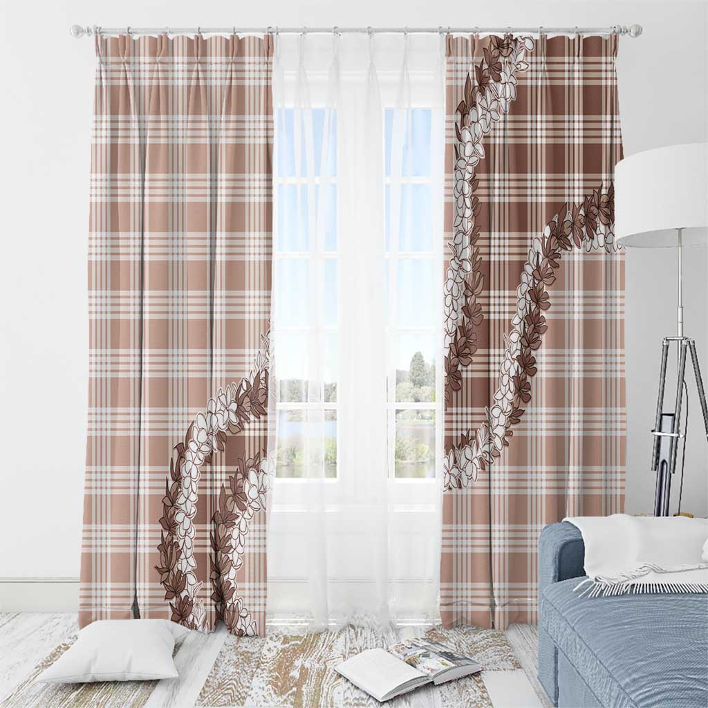 Beige Hawaii Palaka Window Curtain Hawaiian Honohono Lei
