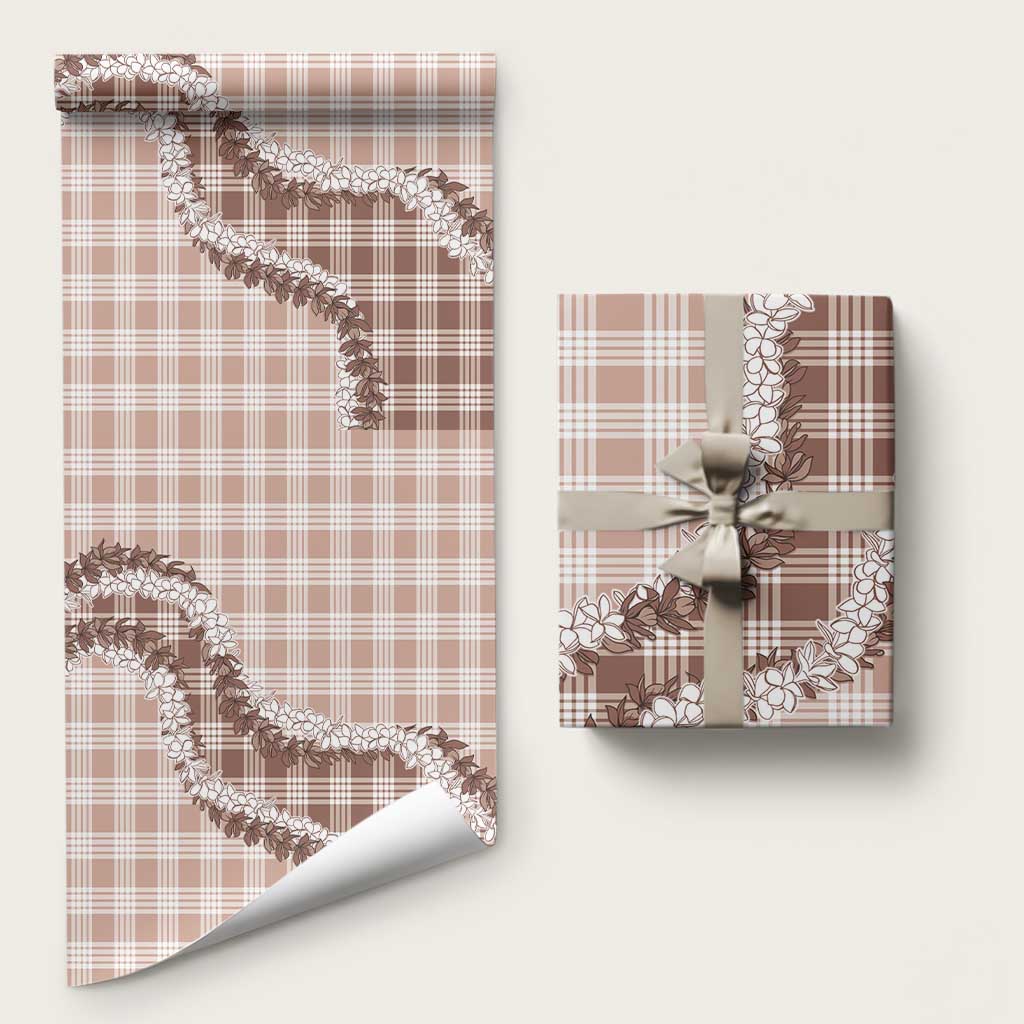 Beige Hawaii Palaka Wrapping Paper Hawaiian Honohono Lei LT05 58" × 23" Beige - Polynesian Pride