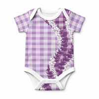 Violet Hawaii Palaka Baby Onesie Hawaiian Honohono Lei