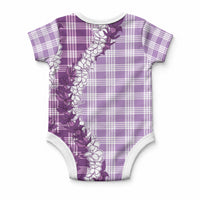 Violet Hawaii Palaka Baby Onesie Hawaiian Honohono Lei