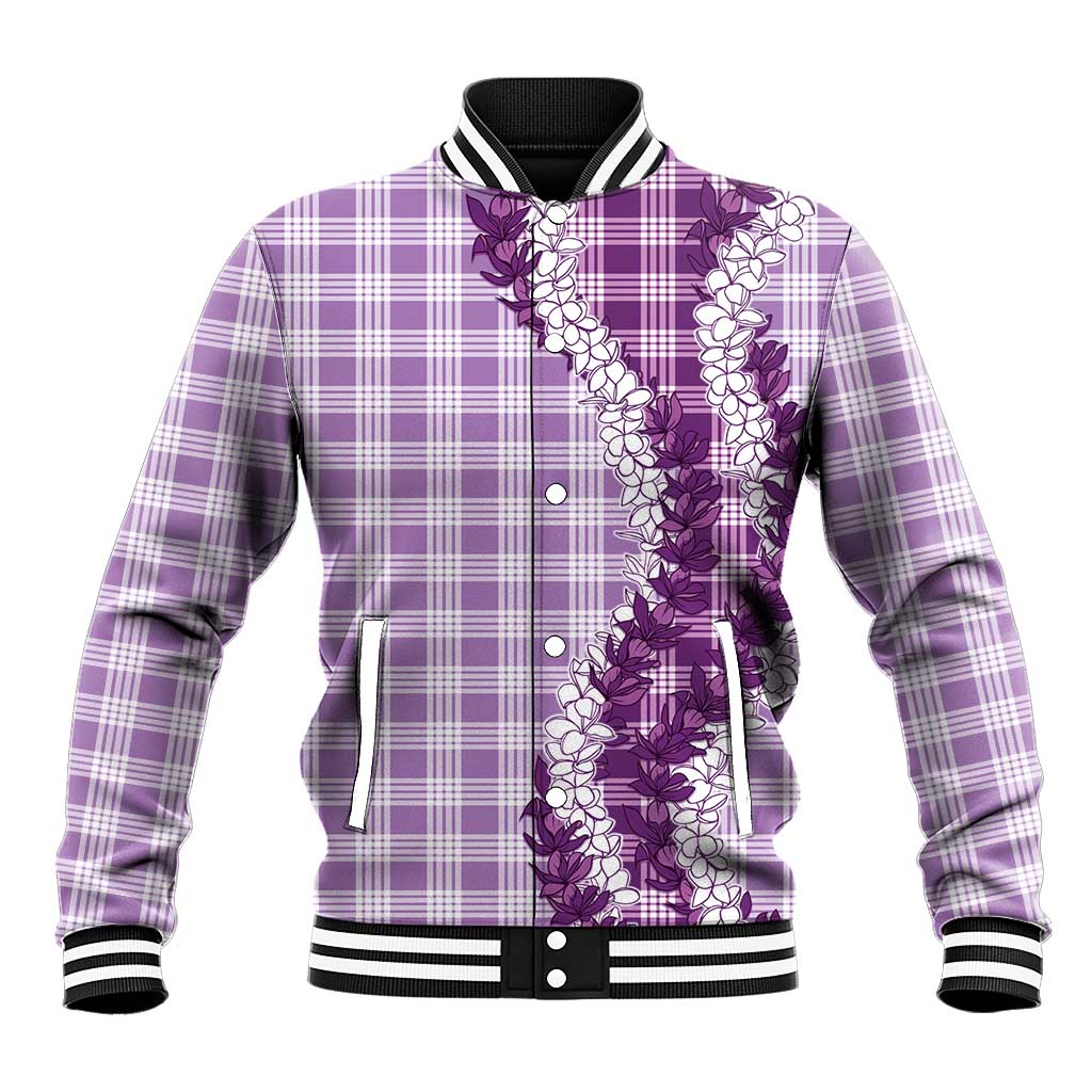 Violet Hawaii Palaka Baseball Jacket Hawaiian Honohono Lei LT05 Unisex Violet - Polynesian Pride