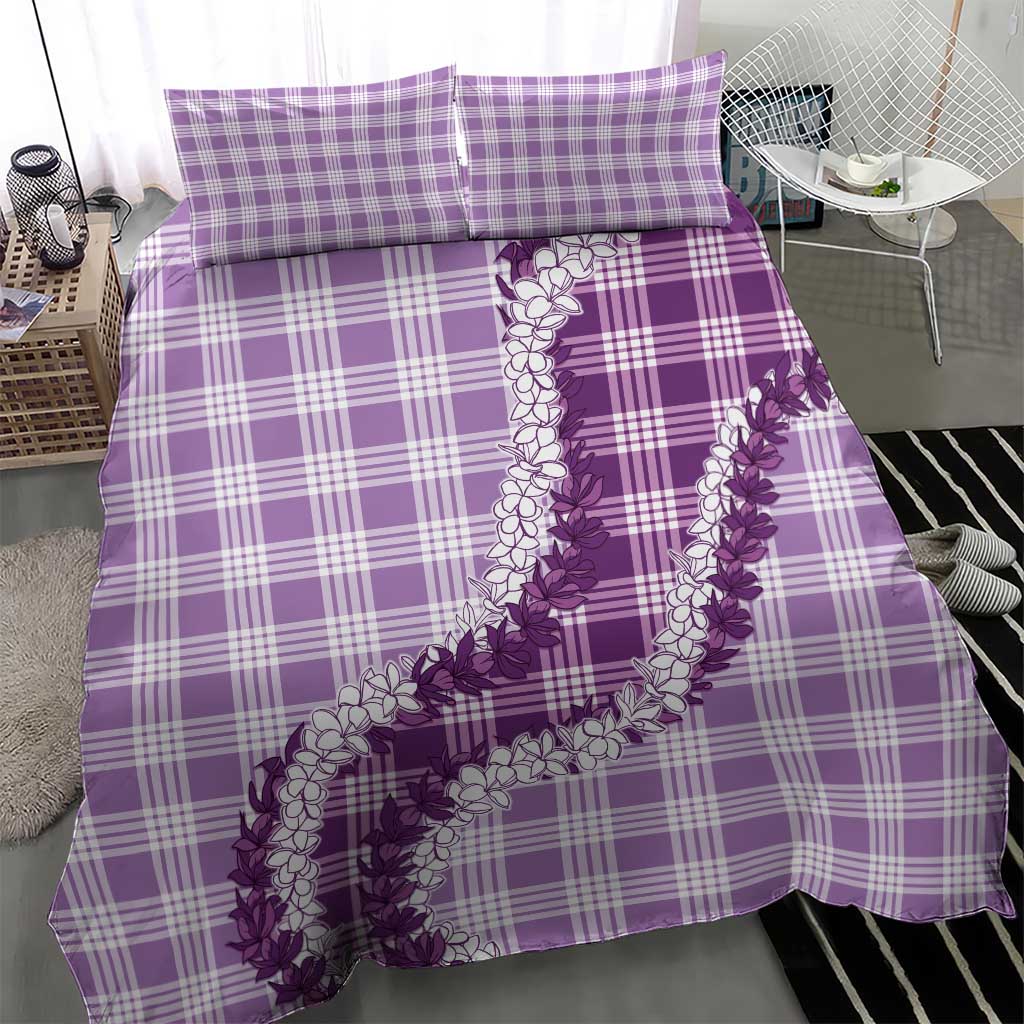 Violet Hawaii Palaka Bedding Set Hawaiian Honohono Lei