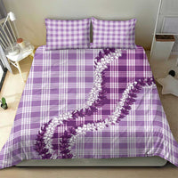 Violet Hawaii Palaka Bedding Set Hawaiian Honohono Lei
