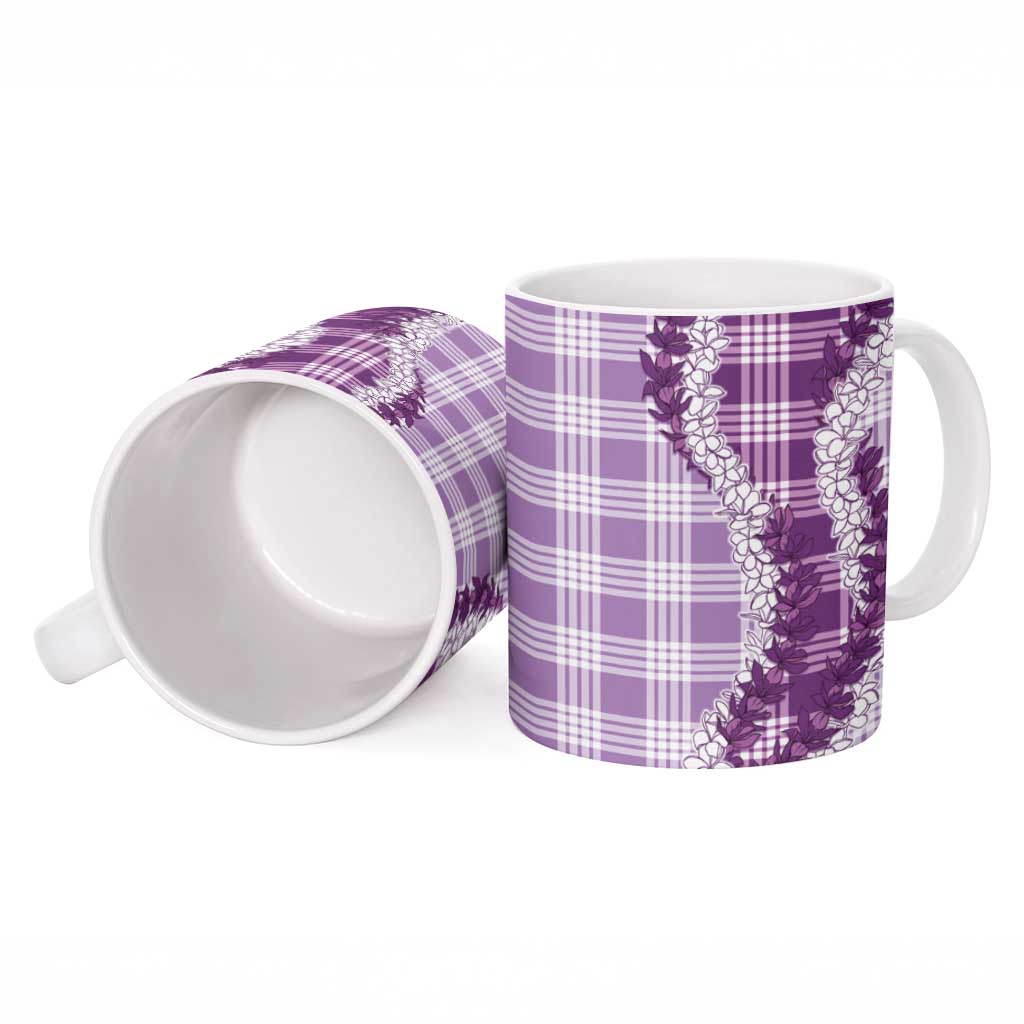 Violet Hawaii Palaka Ceramic Mug Hawaiian Honohono Lei