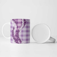 Violet Hawaii Palaka Ceramic Mug Hawaiian Honohono Lei
