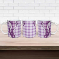Violet Hawaii Palaka Ceramic Mug Hawaiian Honohono Lei