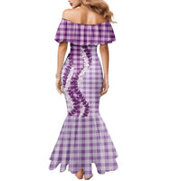 Violet Hawaii Palaka Family Matching Mermaid Dress and Hawaiian Shirt Hawaiian Honohono Lei LT05 - Polynesian Pride
