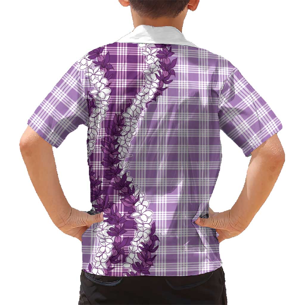 Violet Hawaii Palaka Family Matching Off The Shoulder Long Sleeve Dress and Hawaiian Shirt Hawaiian Honohono Lei LT05 - Polynesian Pride
