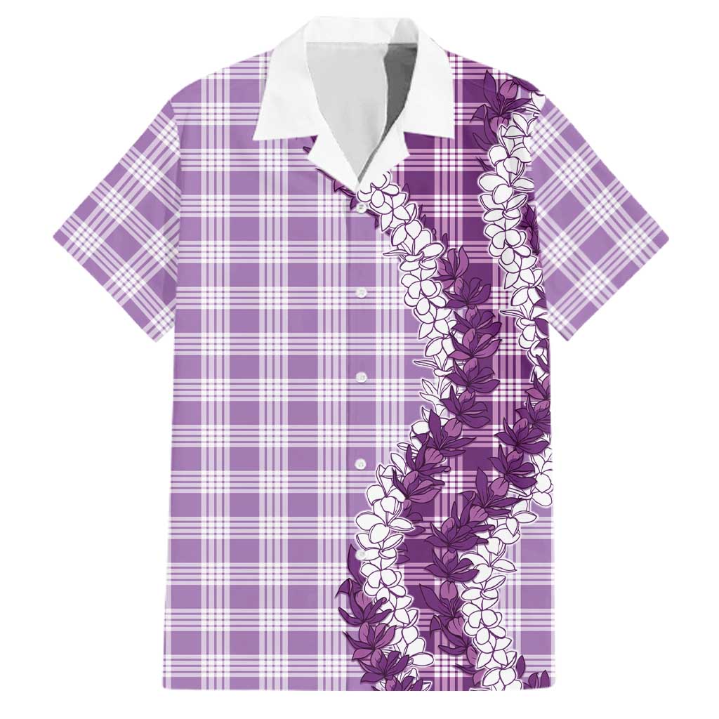 Violet Hawaii Palaka Family Matching Off Shoulder Maxi Dress and Hawaiian Shirt Hawaiian Honohono Lei LT05 Dad's Shirt - Short Sleeve Violet - Polynesian Pride