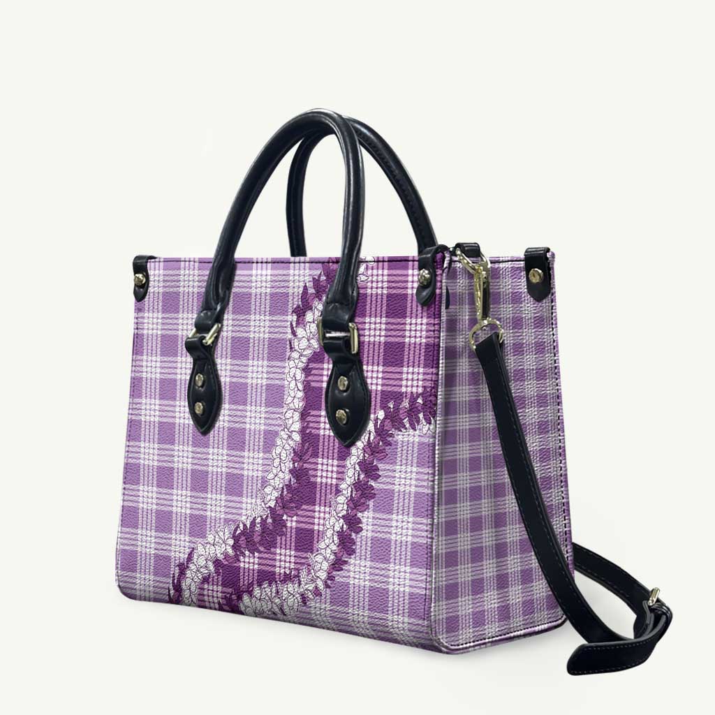 Violet Hawaii Palaka Leather Bag Hawaiian Honohono Lei