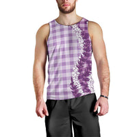 Violet Hawaii Palaka Men Tank Top Hawaiian Honohono Lei