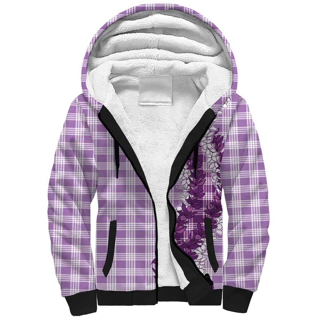 Violet Hawaii Palaka Sherpa Hoodie Hawaiian Honohono Lei LT05 Unisex Violet - Polynesian Pride