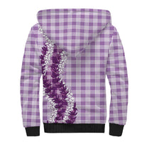 Violet Hawaii Palaka Sherpa Hoodie Hawaiian Honohono Lei LT05 - Polynesian Pride