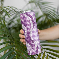 Violet Hawaii Palaka Skinny Tumbler Hawaiian Honohono Lei LT05 - Polynesian Pride