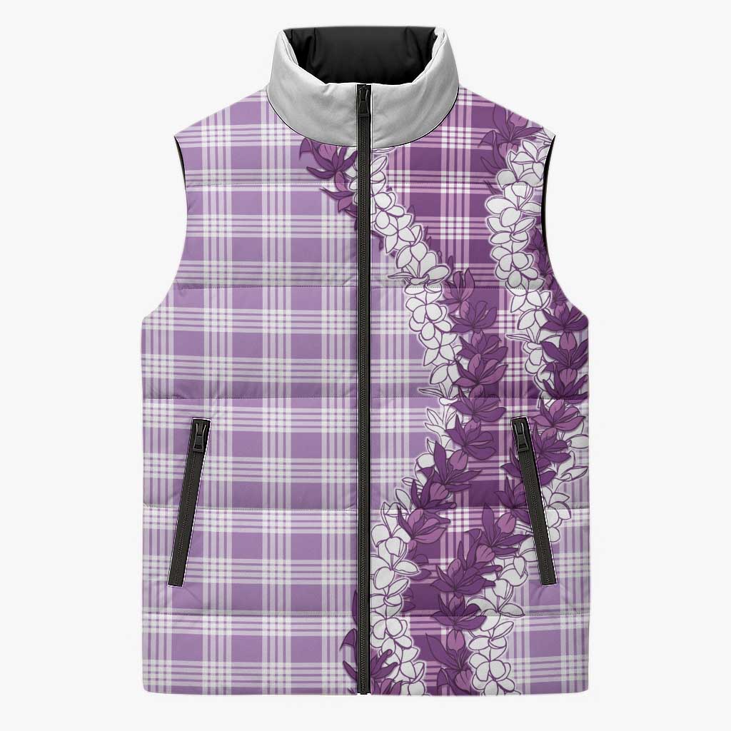 Violet Hawaii Palaka Sleeveless Puffer Jacket Hawaiian Honohono Lei LT05 Unisex Violet - Polynesian Pride