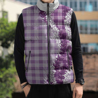 Violet Hawaii Palaka Sleeveless Puffer Jacket Hawaiian Honohono Lei LT05 - Polynesian Pride