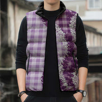 Violet Hawaii Palaka Sleeveless Puffer Jacket Hawaiian Honohono Lei LT05 - Polynesian Pride