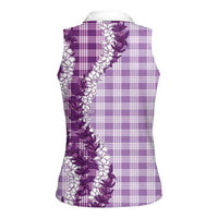 Violet Hawaii Palaka Women Sleeveless Polo Shirt Hawaiian Honohono Lei LT05 - Polynesian Pride