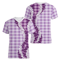 Violet Hawaii Palaka Women V-Neck T-Shirt Hawaiian Honohono Lei LT05 - Polynesian Pride