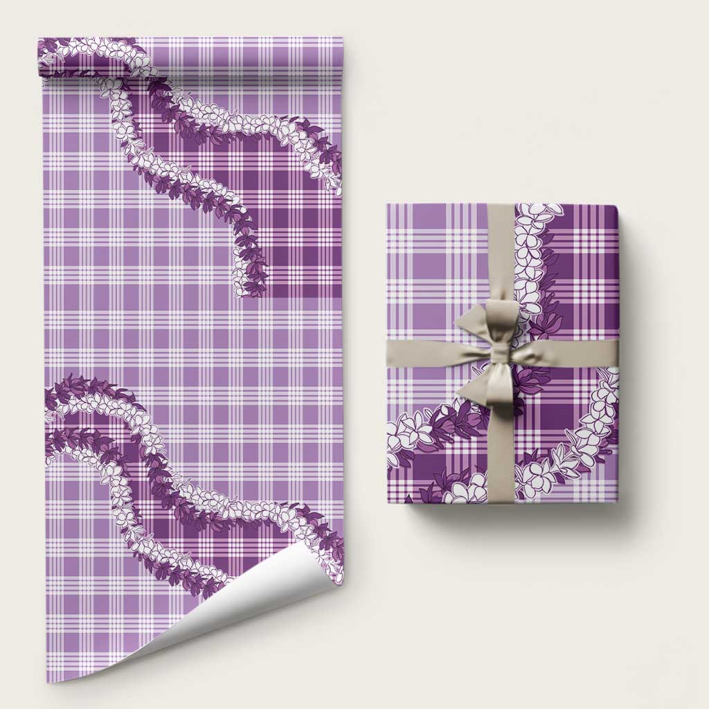 Violet Hawaii Palaka Wrapping Paper Hawaiian Honohono Lei LT05 58" × 23" Violet - Polynesian Pride