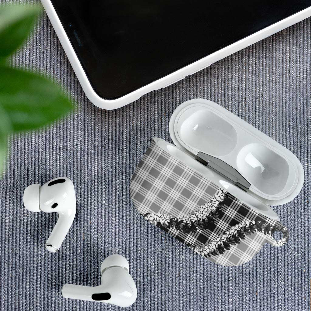 Gray Hawaii Palaka AirPods Case Hawaiian Honohono Lei