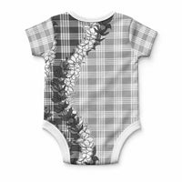 Gray Hawaii Palaka Baby Onesie Hawaiian Honohono Lei