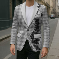 Gray Hawaii Palaka Blazer Hawaiian Honohono Lei