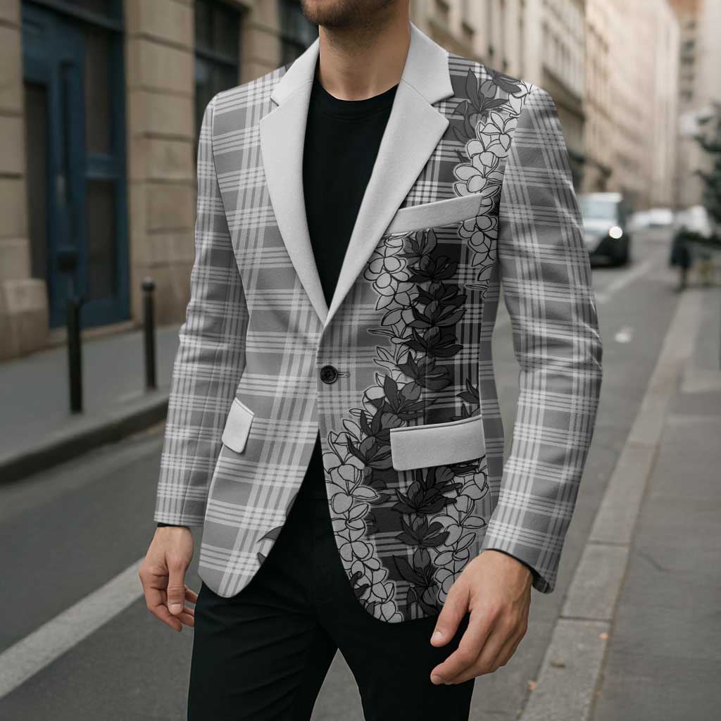 Gray Hawaii Palaka Blazer Hawaiian Honohono Lei