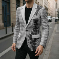 Gray Hawaii Palaka Blazer Hawaiian Honohono Lei