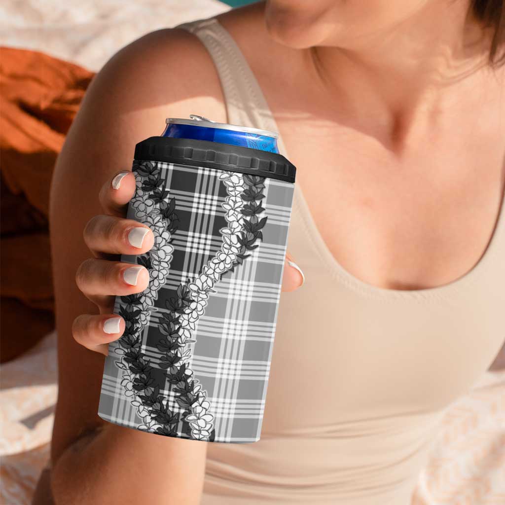 Gray Hawaii Palaka 4 in 1 Can Cooler Tumbler Hawaiian Honohono Lei