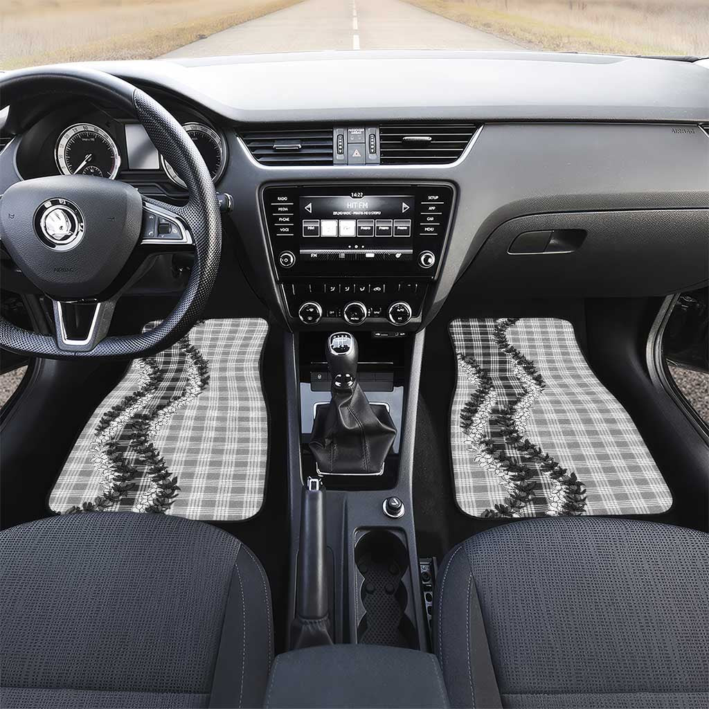 Gray Hawaii Palaka Car Mats Hawaiian Honohono Lei LT05 Set 2pcs - Front Gray - Polynesian Pride