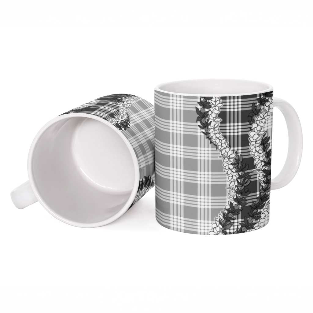 Gray Hawaii Palaka Ceramic Mug Hawaiian Honohono Lei