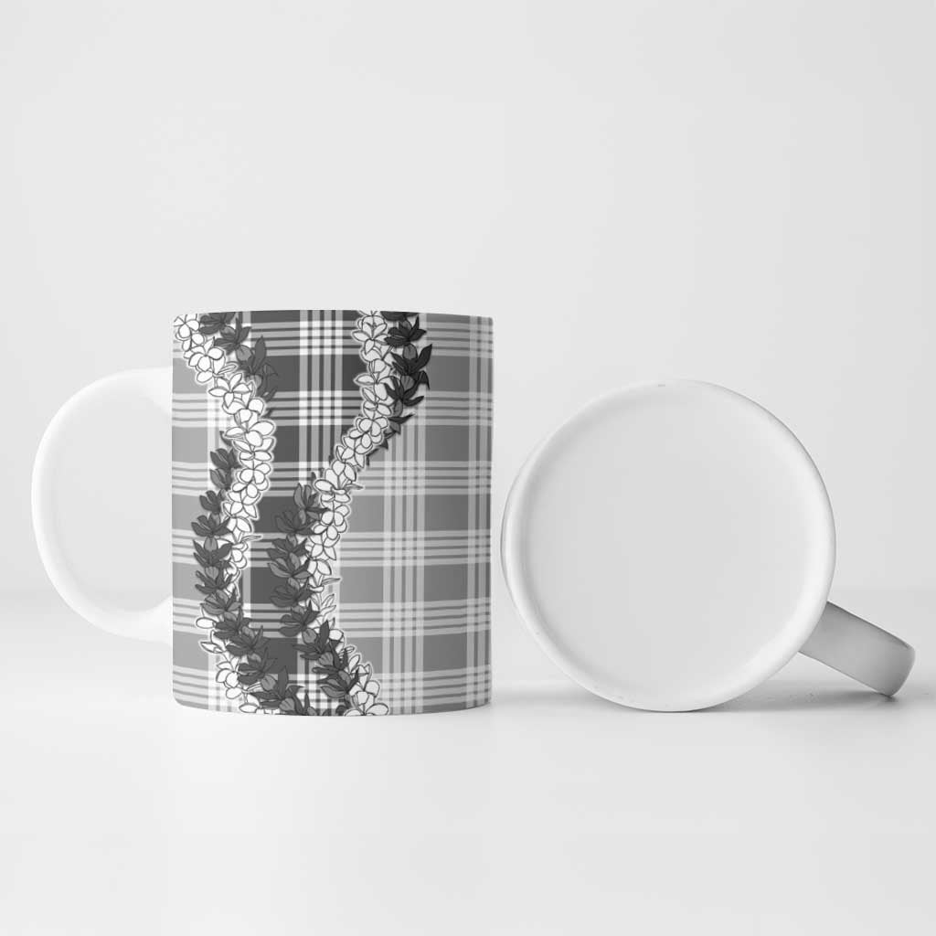 Gray Hawaii Palaka Ceramic Mug Hawaiian Honohono Lei
