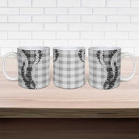Gray Hawaii Palaka Ceramic Mug Hawaiian Honohono Lei