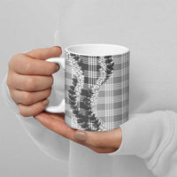Gray Hawaii Palaka Ceramic Mug Hawaiian Honohono Lei