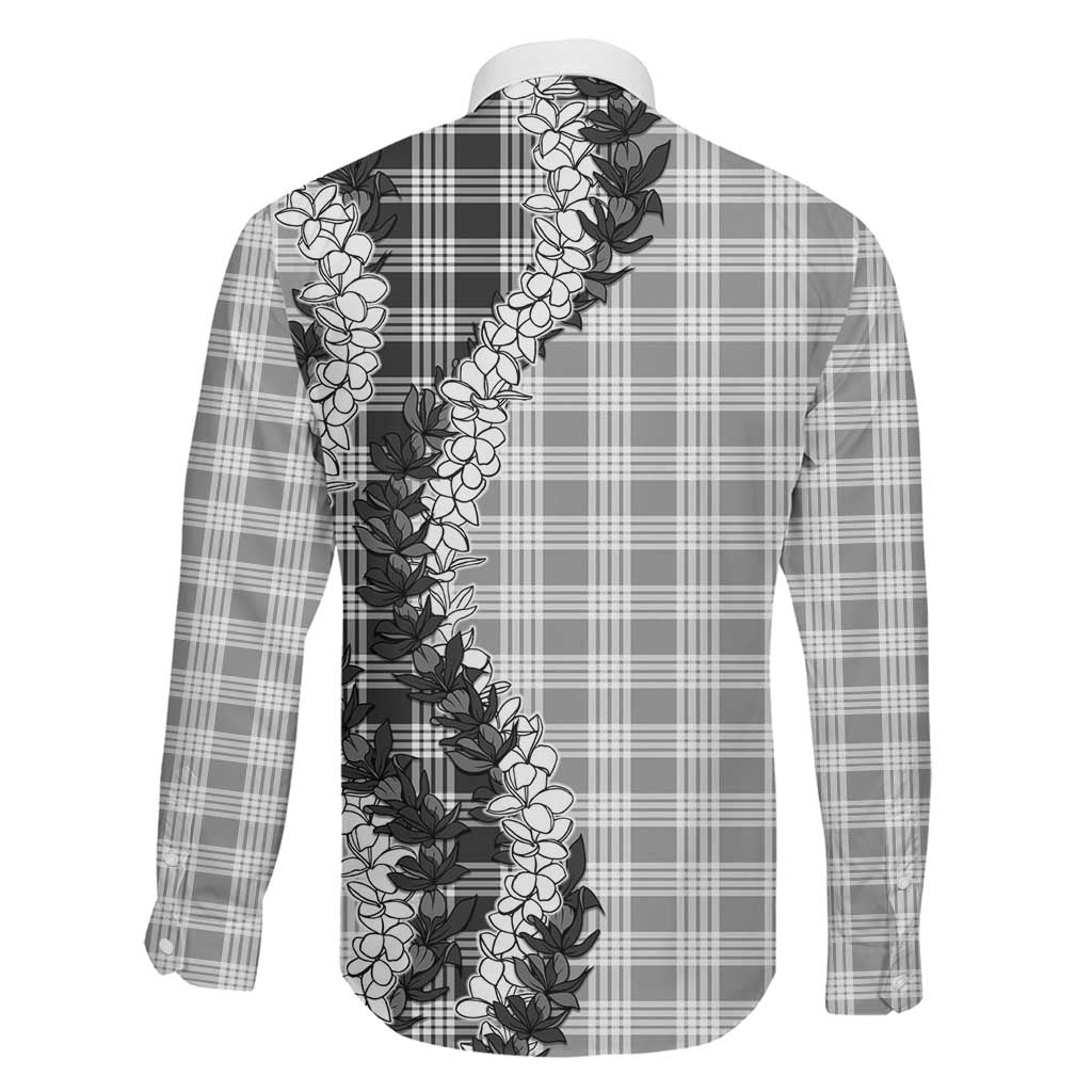 Gray Hawaii Palaka Family Matching Off Shoulder Maxi Dress and Hawaiian Shirt Hawaiian Honohono Lei LT05 - Polynesian Pride