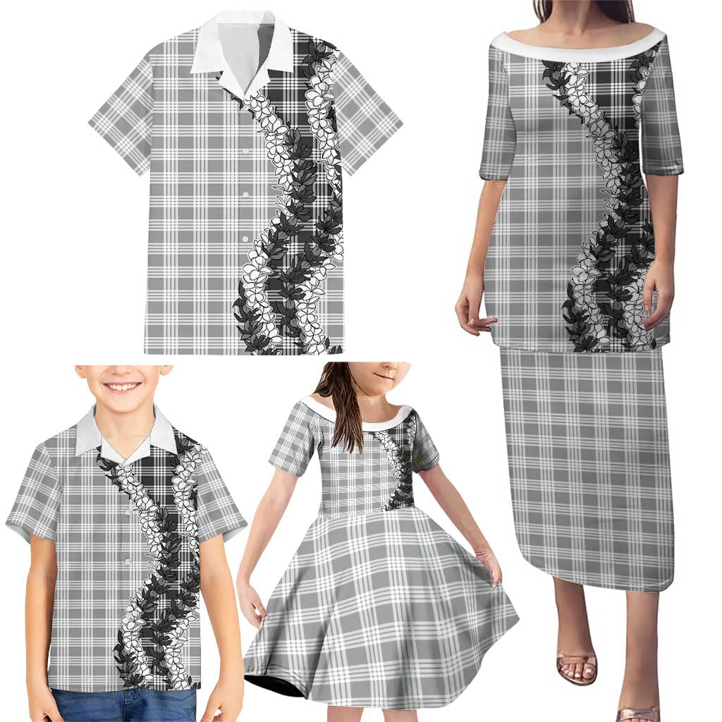 Gray Hawaii Palaka Family Matching Puletasi and Hawaiian Shirt Hawaiian Honohono Lei LT05 - Polynesian Pride