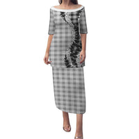 Gray Hawaii Palaka Family Matching Puletasi and Hawaiian Shirt Hawaiian Honohono Lei LT05 Mom's Dress Gray - Polynesian Pride