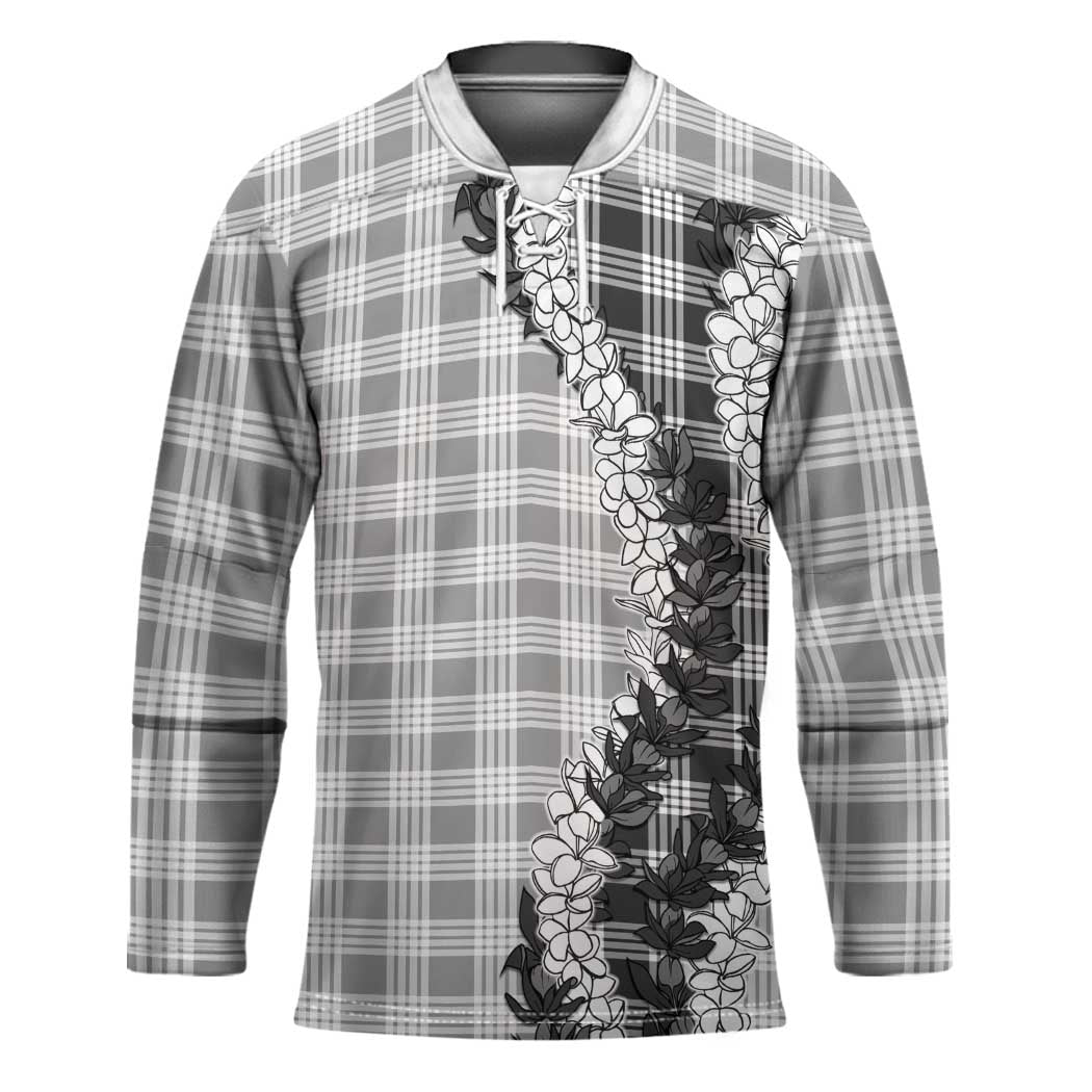 Gray Hawaii Palaka Hockey Jersey Hawaiian Honohono Lei