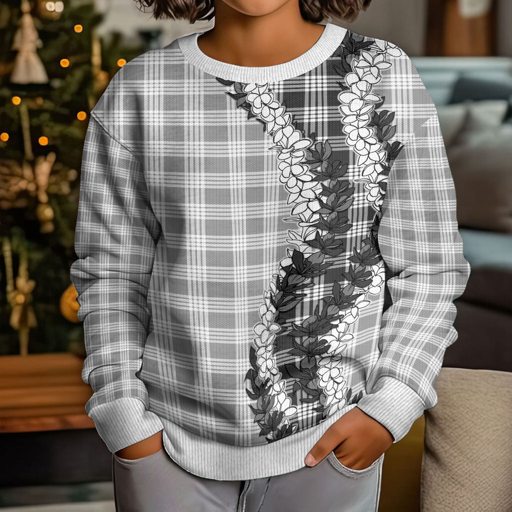 Gray Hawaii Palaka Kid Ugly Christmas Sweater Hawaiian Honohono Lei LT05 - Polynesian Pride
