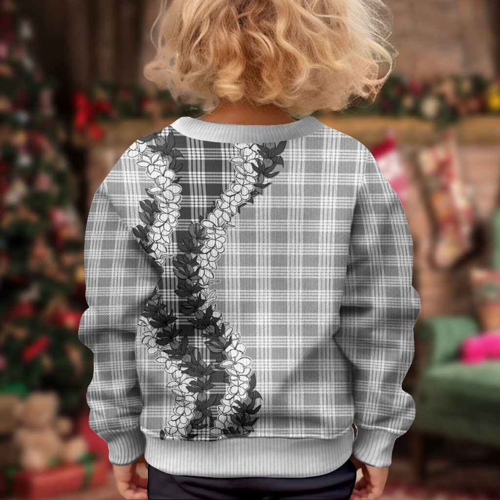 Gray Hawaii Palaka Kid Ugly Christmas Sweater Hawaiian Honohono Lei LT05 - Polynesian Pride