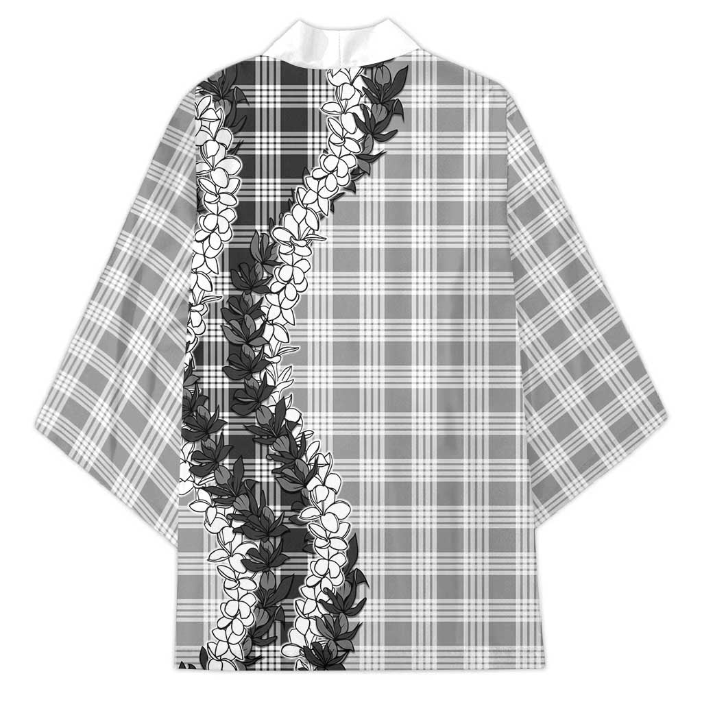 Gray Hawaii Palaka Kimono Hawaiian Honohono Lei